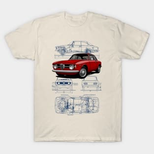 My drawing of the classic Italian sports coupe T-Shirt